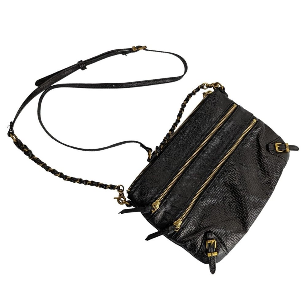 Elliott Lucca Black Leather Crossbody Bag
